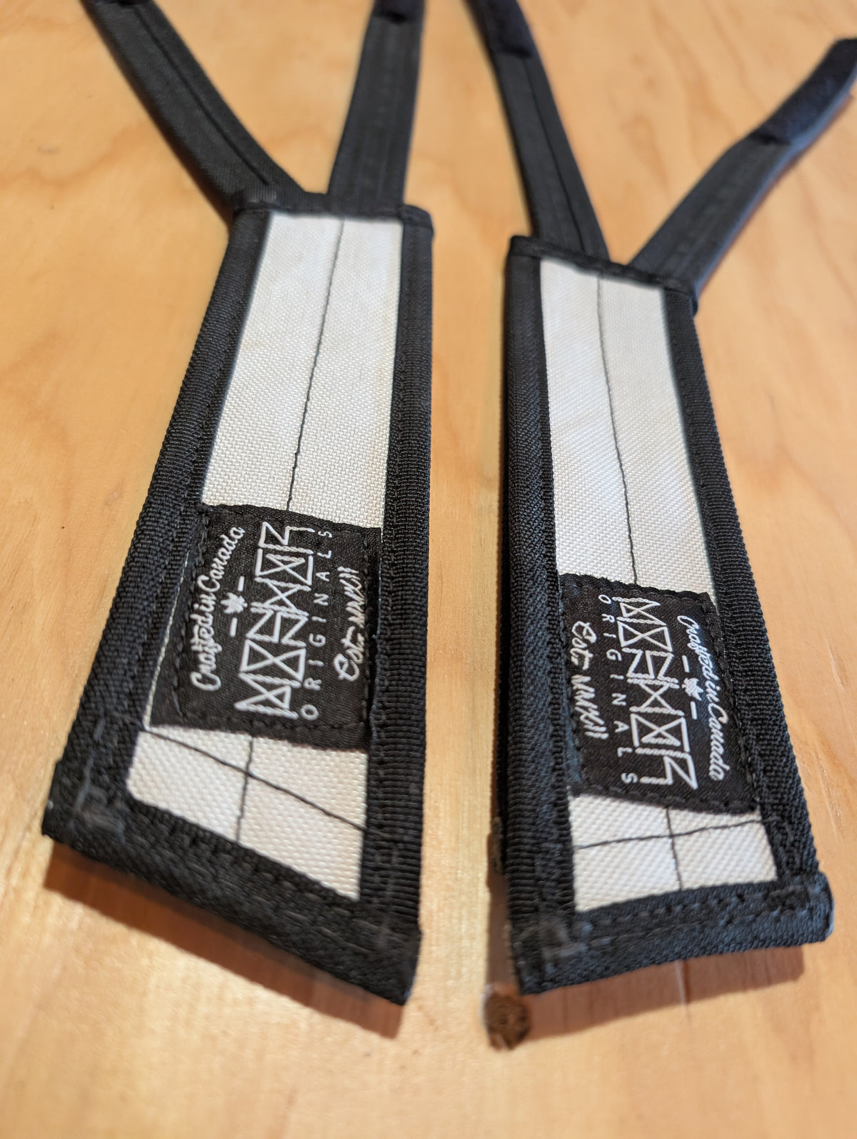 White Cordura Fixed Gear Pedal Straps